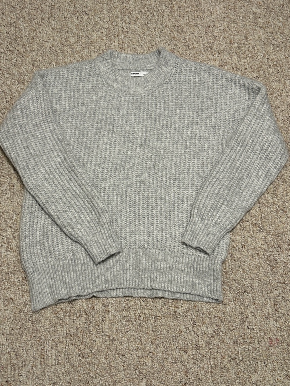 Sonoma Cozy Gray Knit Sweater – Women’s Large, Excellent Condition